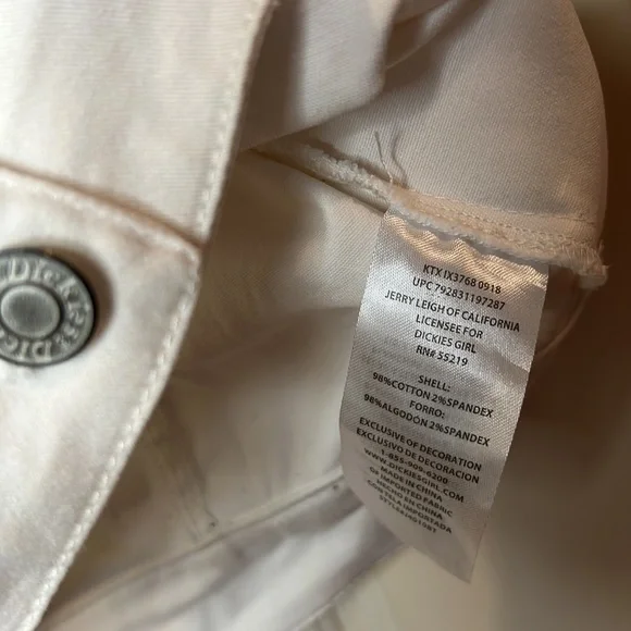DICKIES💫Dickies Girl Women's Racing White Cropped Jacket - Picture 11 of 11